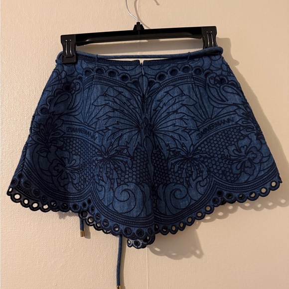 Zimmermann Coco Embroidered Denim Shorts - Picture 3 of 7